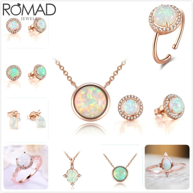 ROMAD огненный опал ожерелье для женщин драгоценный камень подвеска свадебное
