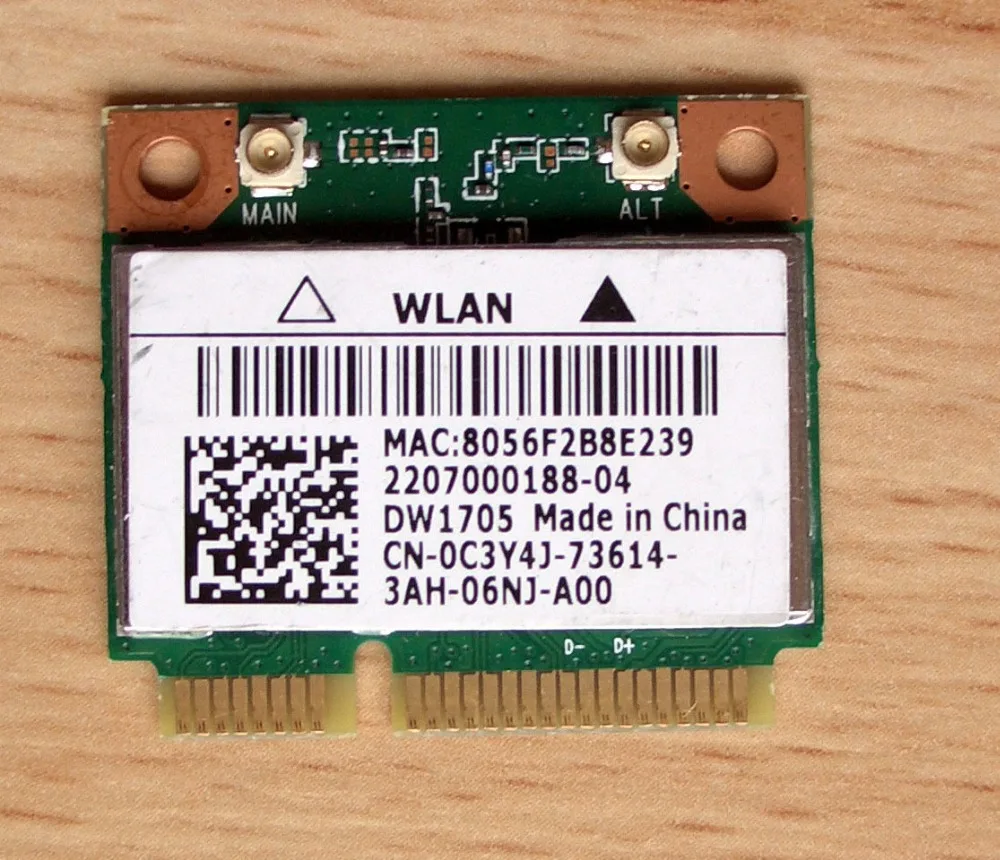 Карта беспроводного адаптера для Atheros DW1705 802.11N + Bluetooth 4 0 150 Мбит/с Wifi мини PCI E Wlan QCWB335