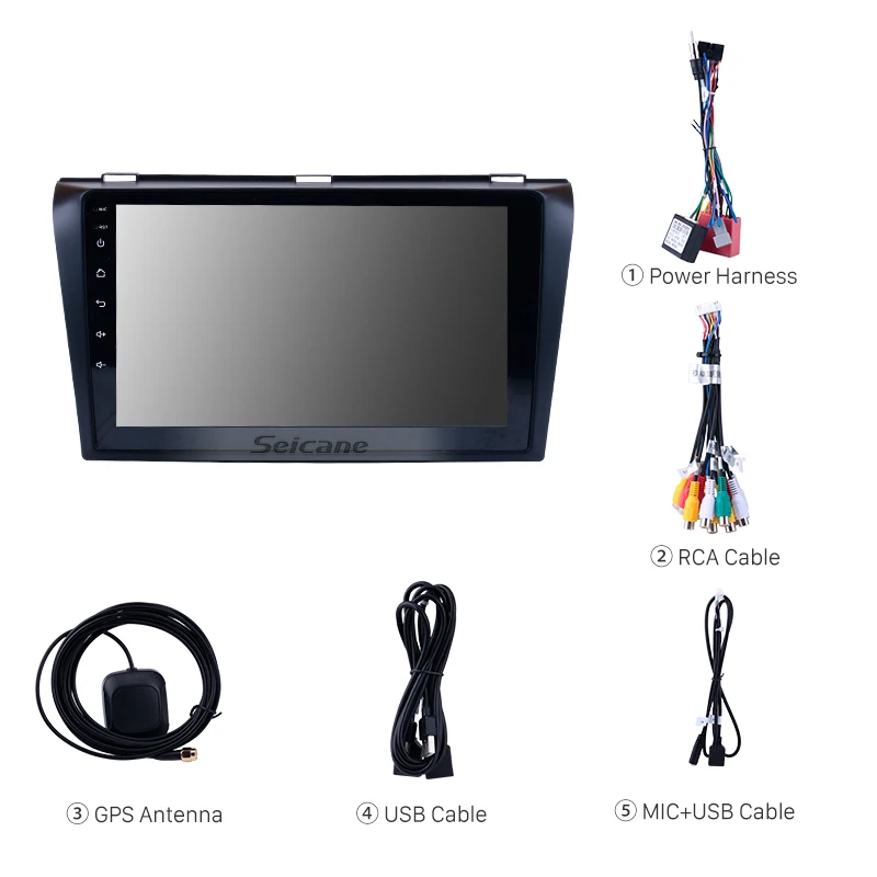 Seicane Android 9 0 HD &quotgps Автомагнитола для Mazda 3 2004 2005 2006 2007 2008 2009 сенсорный