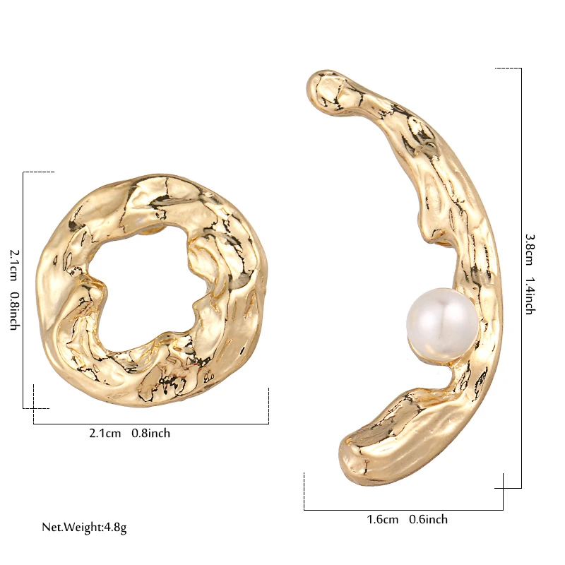 YMYW трендовые асимметричные серьги гвоздики с лунным солнцем и геометрическим