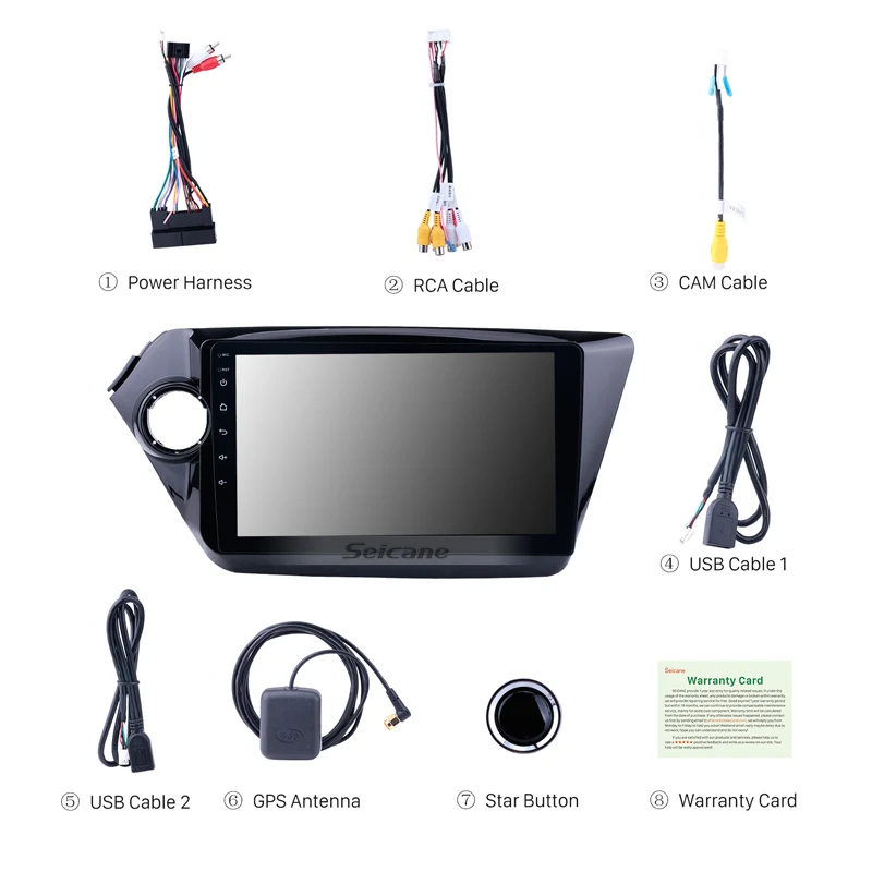 Seicane 2Din Android 6 0/7 1/8 1 9 &quotавтомобильный радиоприемник gps сенсорный экран WiFi