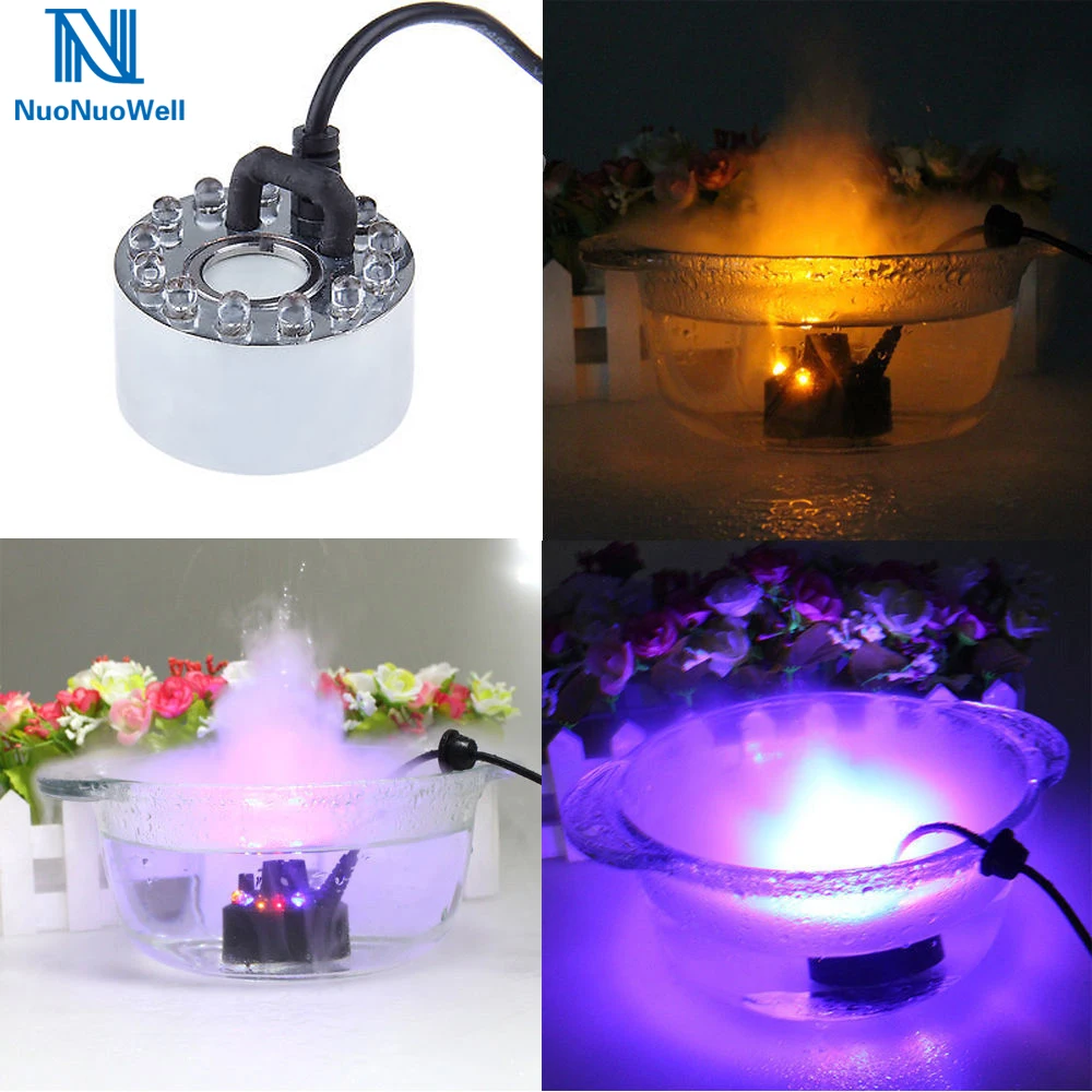 

NuoNuoWell 12-LED Air Humidifier Ultrasonic Mist Maker Fogger Water Fountain Pond Atomizer Water With Adapter EU/US/AU Available