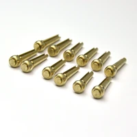 lots of 12pcs solid brass metal guitar pins for acoustic guitar extend tenuto