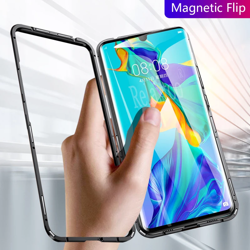 Магнитный чехол для телефона honor 8X10 lite для huawei p30 pro Чехол на магните для huawei P20 lite металлический светильник p20lite p30pro p 30 Coque