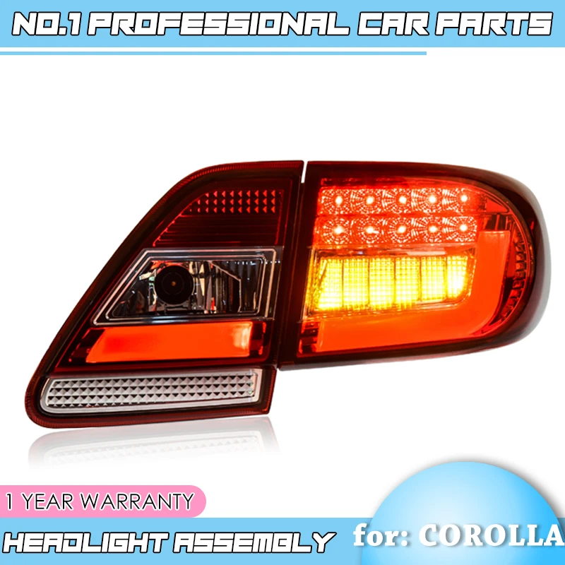 

car accessories for Toyota Corolla 2011 2012 2013 taiwan Taillights LED Tail Light Rear Lamp DRL+Brake+Signal Auto Accessorie