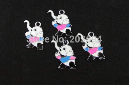 

AE135 100Pcs Mixed Enamel Alloy elephant Charms Pendants DIY Jewelry Findings 32x20mm bead