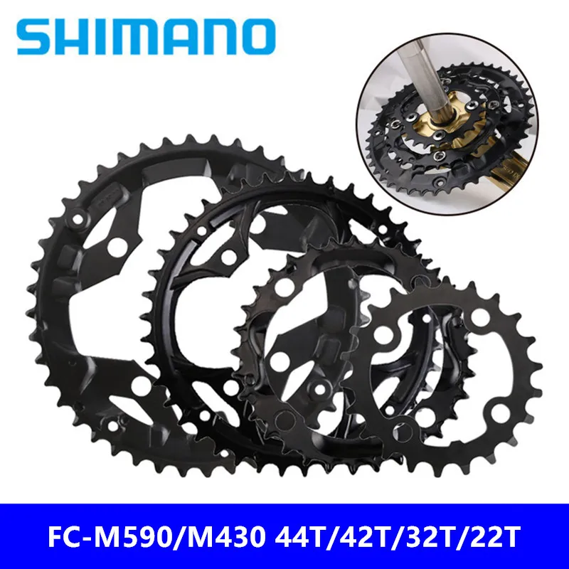 Новые оригинальные звездочки SHIMANO FC-M590/FC-M430 для горного велосипеда 44 T/42 T/32 T/22 T, запасные части, совместимые с Shimano