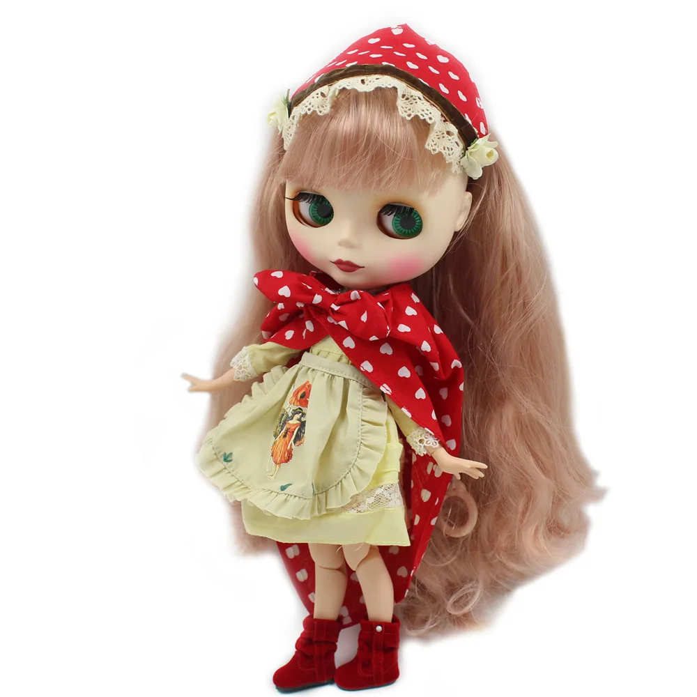 Наряды для куклы ICY DBS Blyth маленькое красное платье шарнирного тела милый Косплей