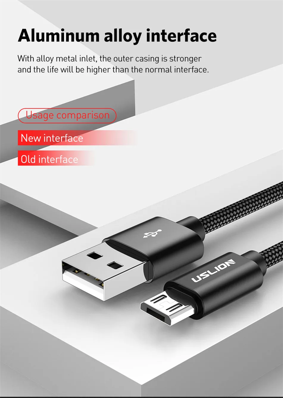 USLION Micro USB кабель 2A Быстрая зарядка USB кабель для передачи данных для samsung huawei Xiaomi LG Andriod Microusb Кабели для зарядки мобильных телефонов