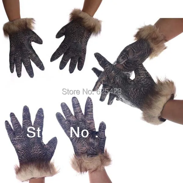Free Shipping! Halloween Masquerade Wolf Mask Cartoon Simulation Wild &amp Cosplay Carnival Gloves Set |