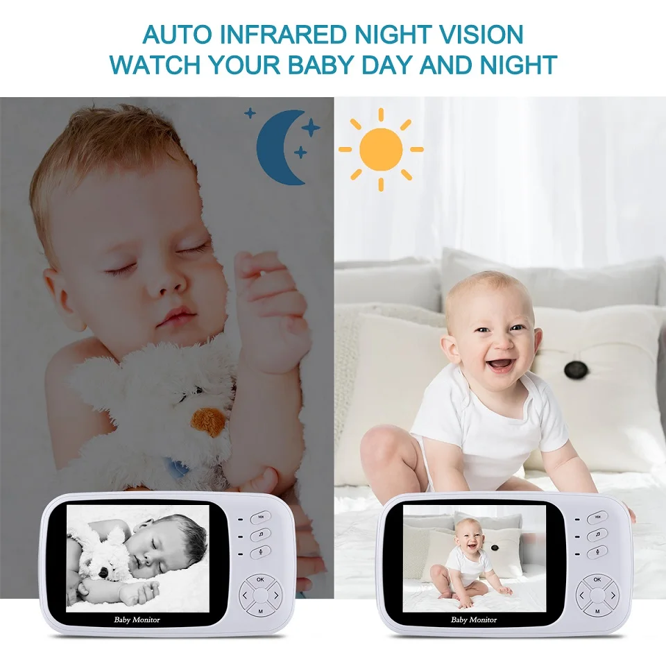 WLSES babyfoon met камера детские мониторы 3 5 дюйма ЖК монитор для ребенка ИК Ночное