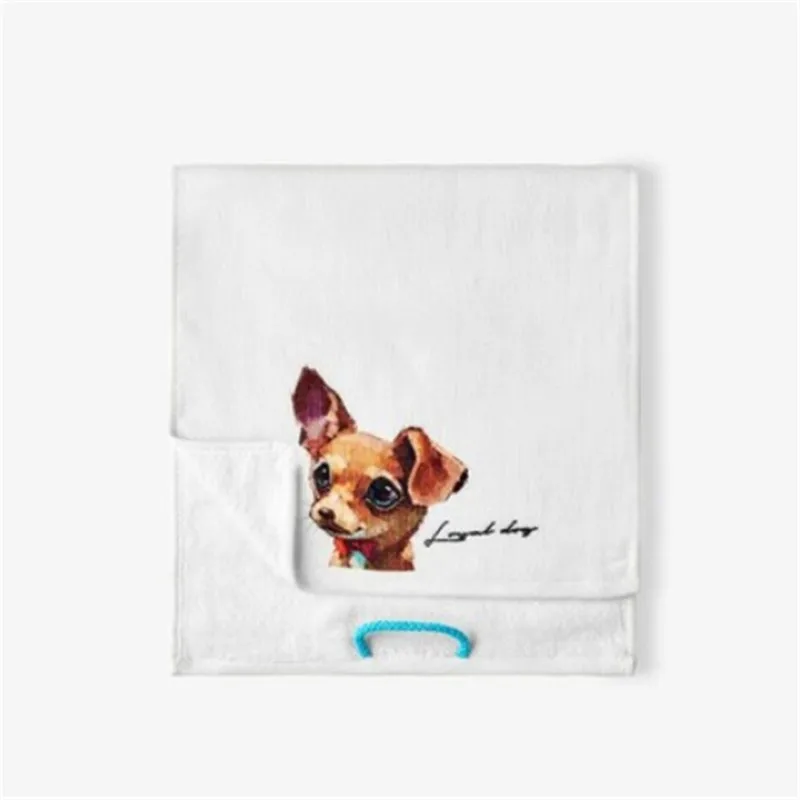 Puppy white 24x50 см хлопок животных мочалка мягкая впитывающая жаккардовое полотенце для рук s Домашний Детский ванная комната удобное полотенце для лица - Цвет: Puppy white