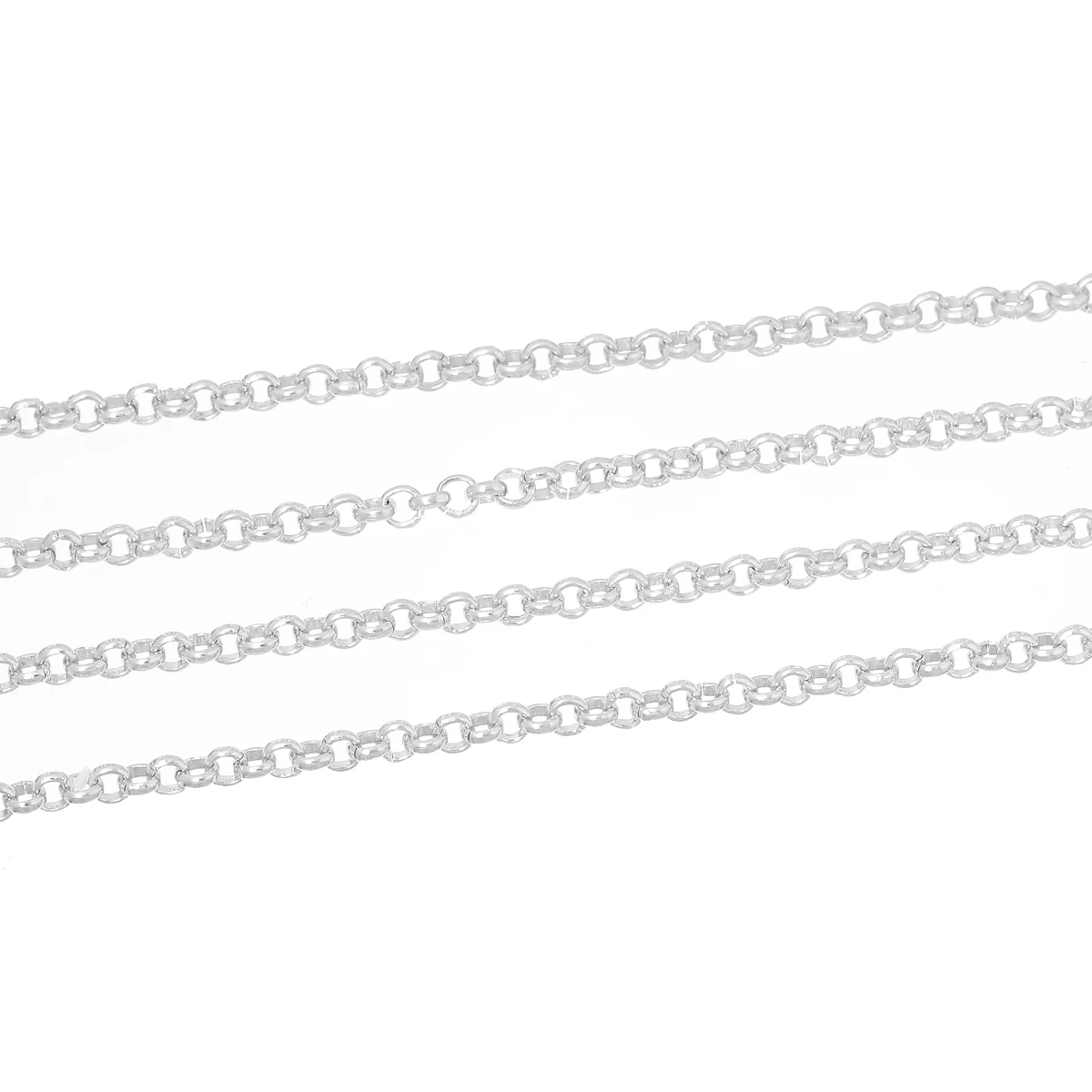 

DoreenBeads Aluminum Link Rolo Cable Chains Round Silver Color 6mm(2/8")Dia.,2 M