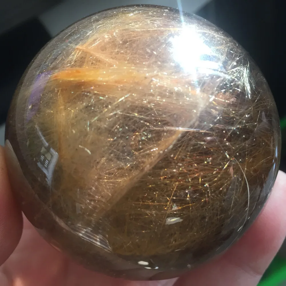 2019 Home Decor Stone Healing Crystal Balls 65mm Natural Rutilated Quartz Sphere Decorative Ornaments | Дом и сад
