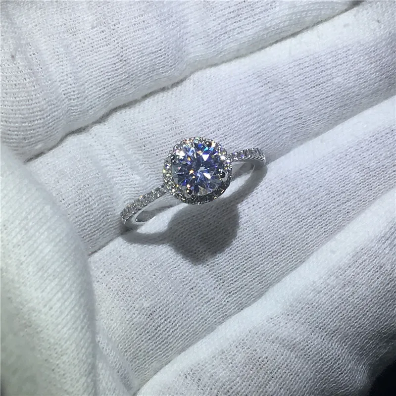 Бесконечное ювелирное свадебное кольцо для женщин 2ct 5A Циркон Кристалл Кольца из стерлингового серебра 925