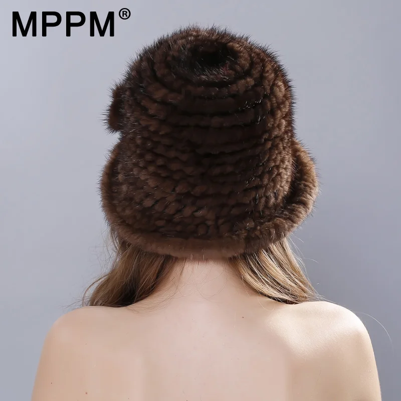 Женская Солнцезащитная шапка меховая из натуральной норки Новая женская зимняя