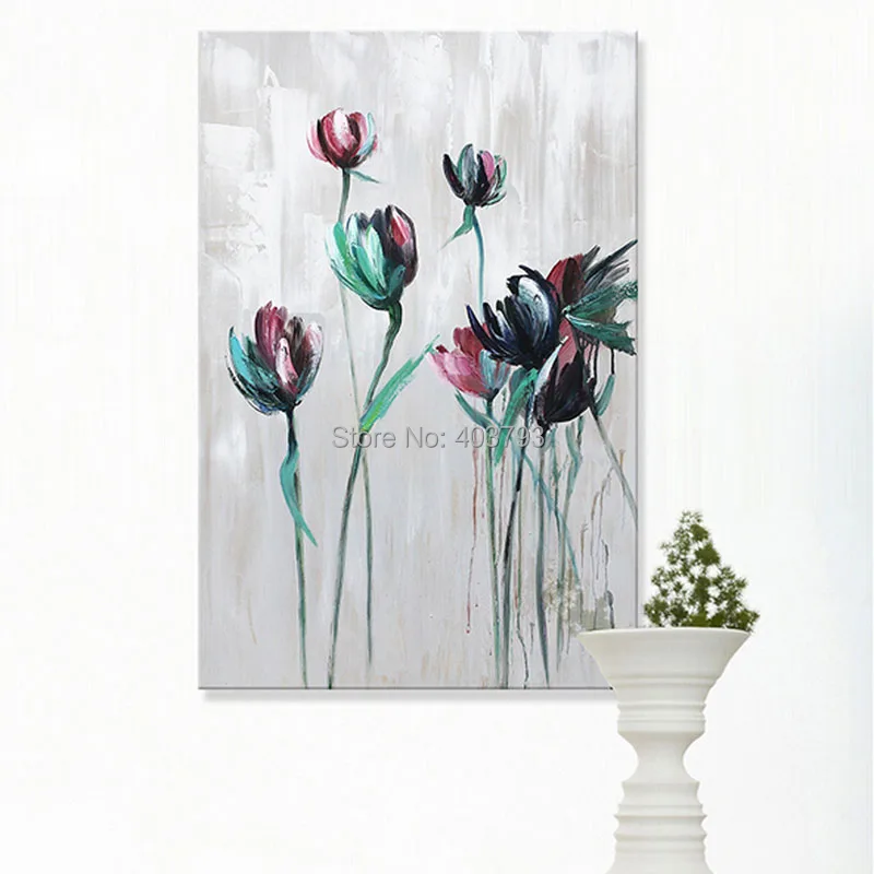 

Modern Abstract Flowers Artwork 100% Hand Painted Floral Oil Paintings On Canvas Wall Art For Home Office Decorations Wall Decor