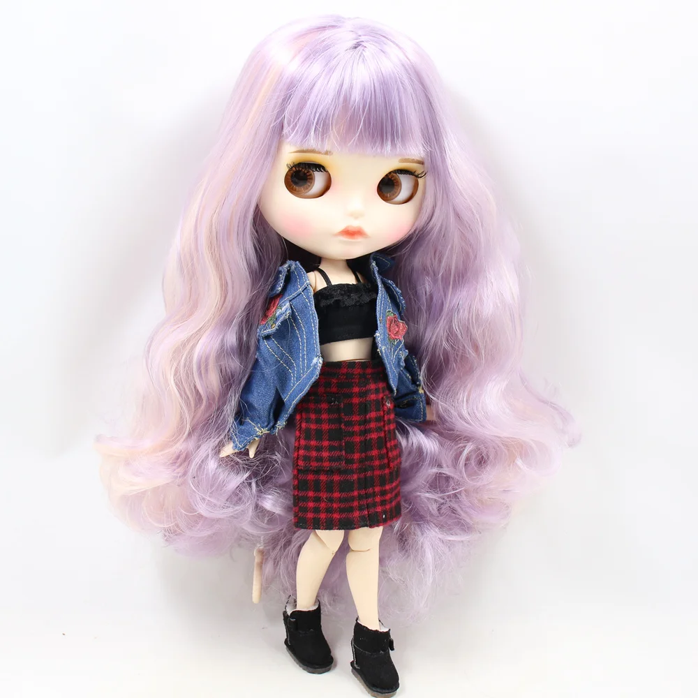 Кукла ICY DBS Blyth для No. BL1049/2352/1049 фиолетовые Смешанные розовые волосы резные губы