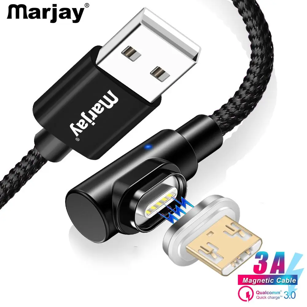 Marjay 90 градусов Магнитный Micro USB кабель C Быстрая зарядка Microusb магнитное зарядное