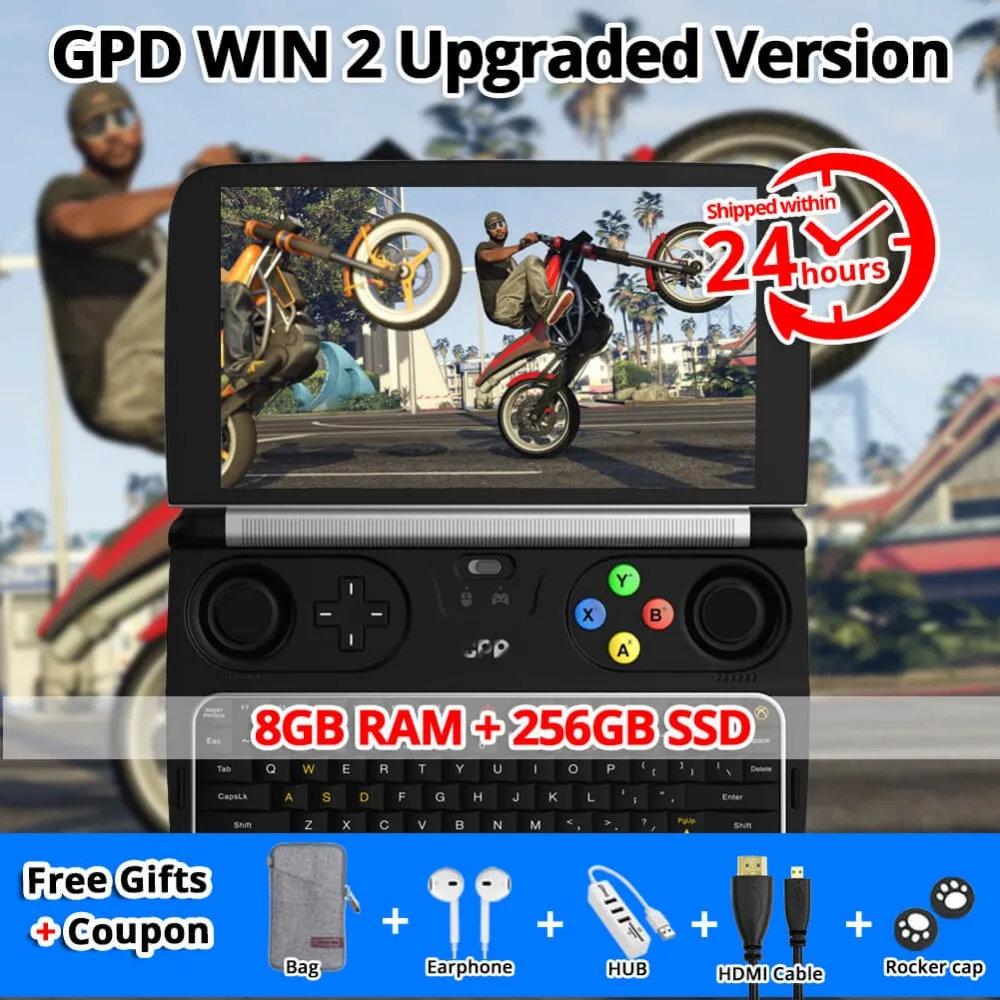 GPD Win 2 WIN2 Intel Core m3-7Y30 4 ядра 6 &quotгеймпад планшеты Windows 10 8 Гб оперативная память 128/256