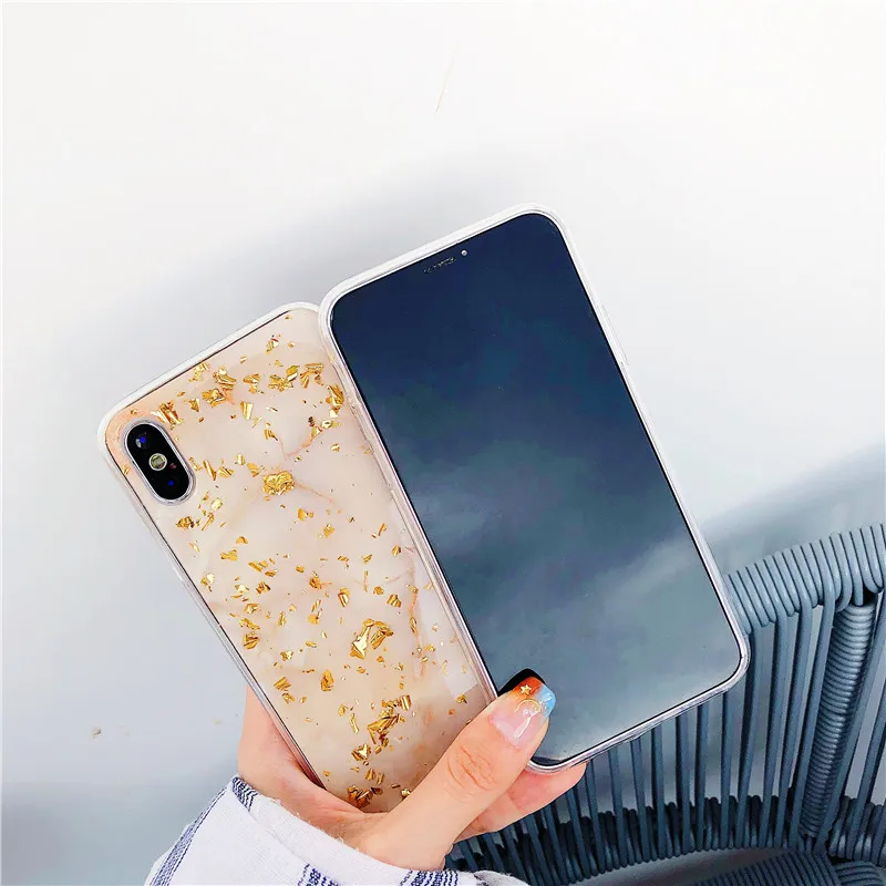 Gold Foil Marble Phone Case For iphone XS Max XR X 6S 6 7 8 Plus Back Cover Luxury Fashion Soft IMD Cases |