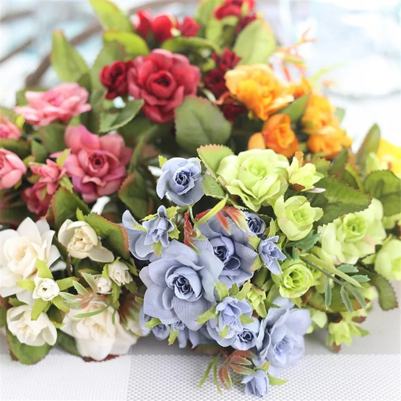 Букет из желтой розы 15 головок шелковые цветы искусственные декоративные