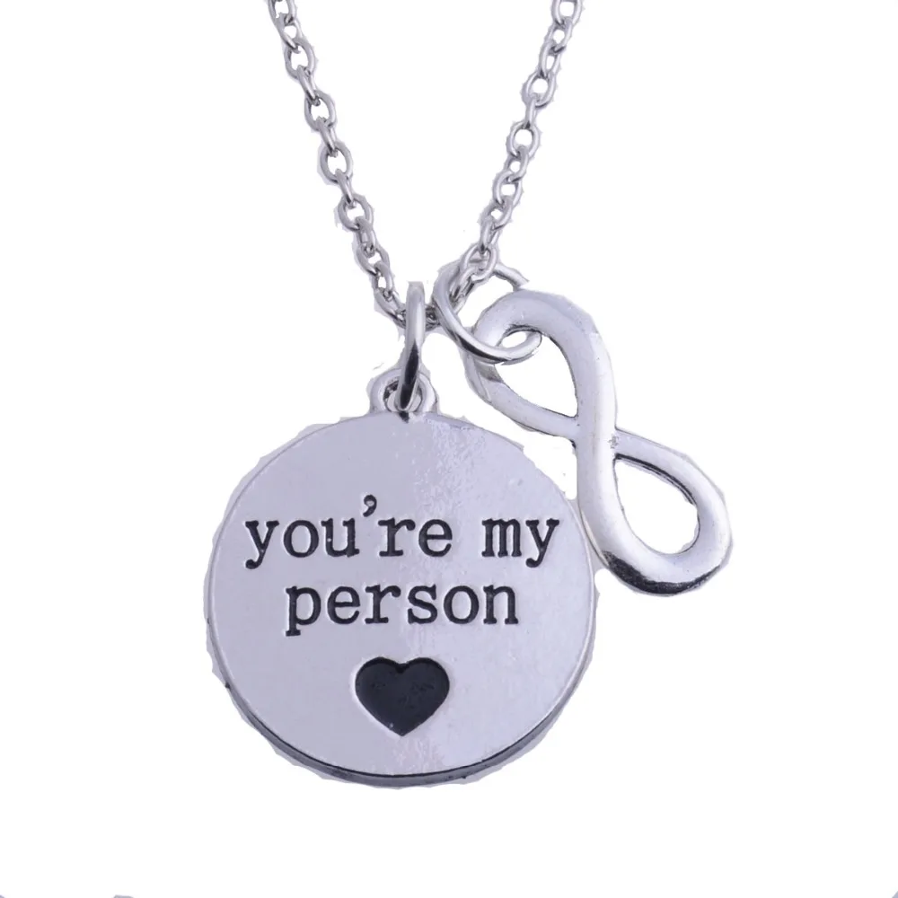 2pis/набор серое ожерелье с гравировкой хит продаж кулон надписью You Are My Person для
