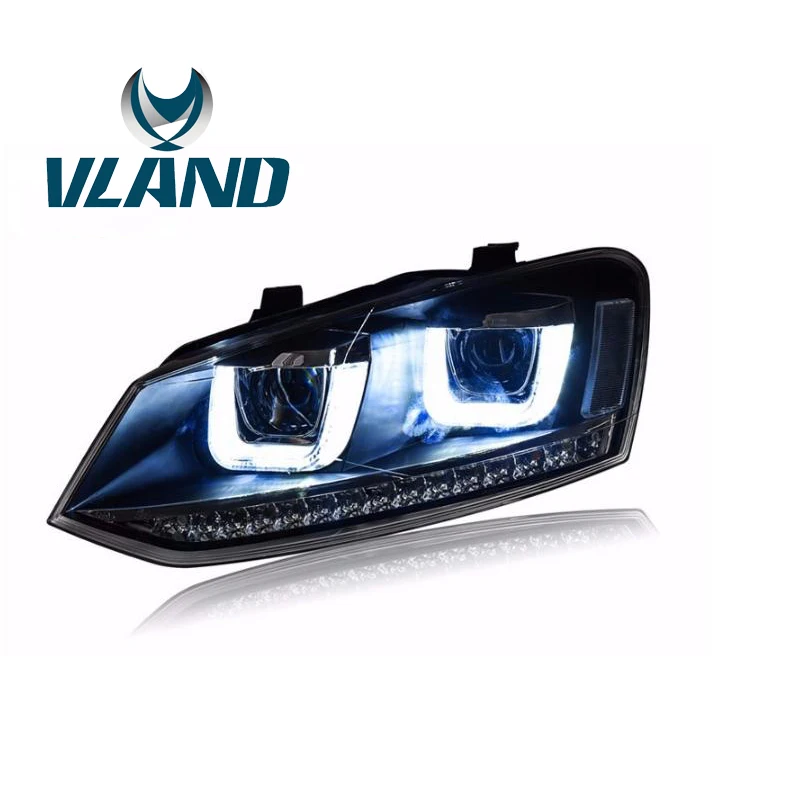 VLAND Автомобиль Стайлинг фара для Volkswagen POLO 2013 2014 2015 светодиодный светильник