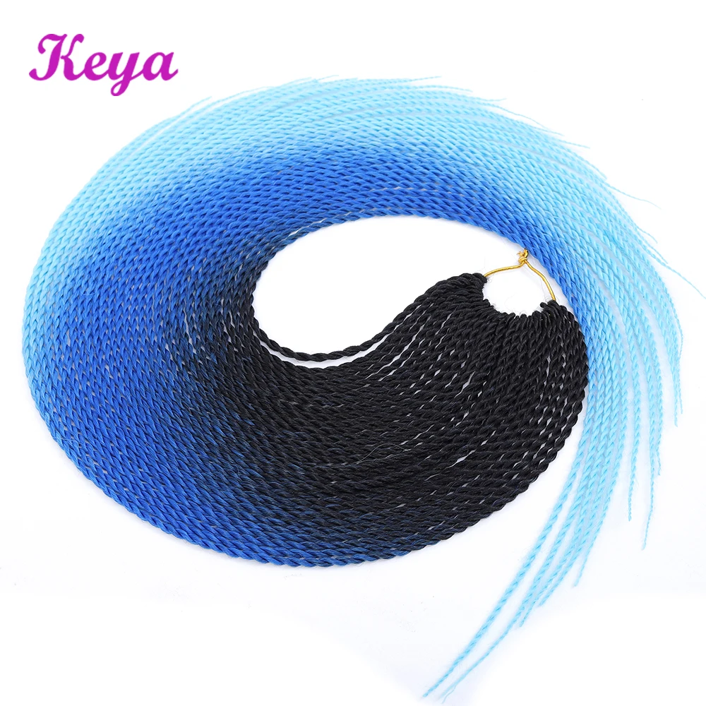 Омбре Сенегальские вьющиеся волосы 24 дюймов вязанные косы 30 корней