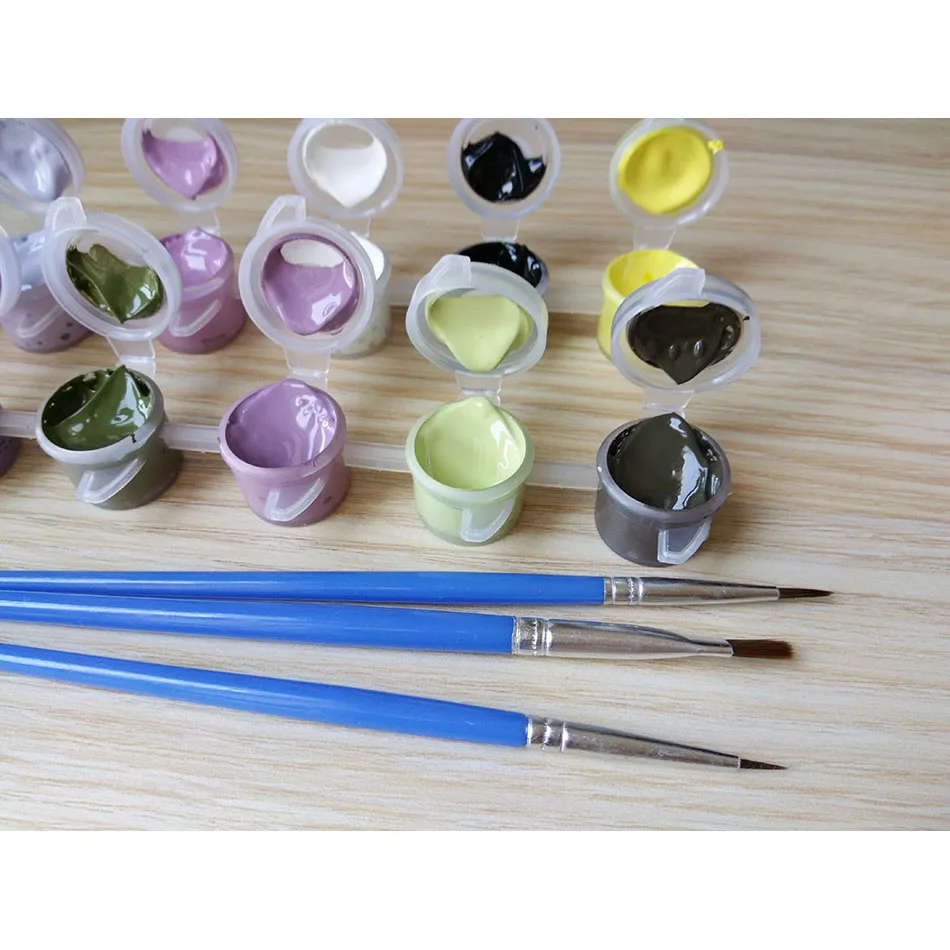 Пейзаж картина Раскраска по номерам на холсте Ручная роспись стены живописи DIY