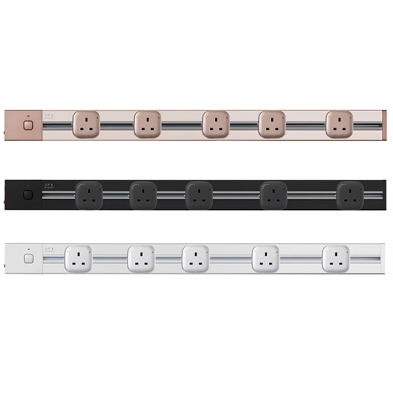 With 5 Sockets JOHO завод Socketbar алюминиевый сплав 100 см 4000 Вт 16A Tomada Usb настенная розетка 3C светодиодный светильник для офиса гостиной - Тип: With 5 Sockets