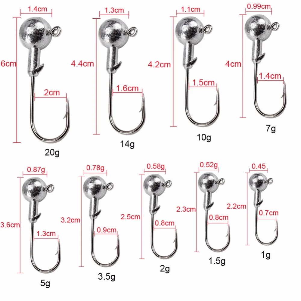 4-10 шт. Неокрашенный джигхедс 1 г-20 г свинец джиг голова рыболовный крючок джиг Крючки для мягкой приманки черви углеродистая сталь рыболовные крючки