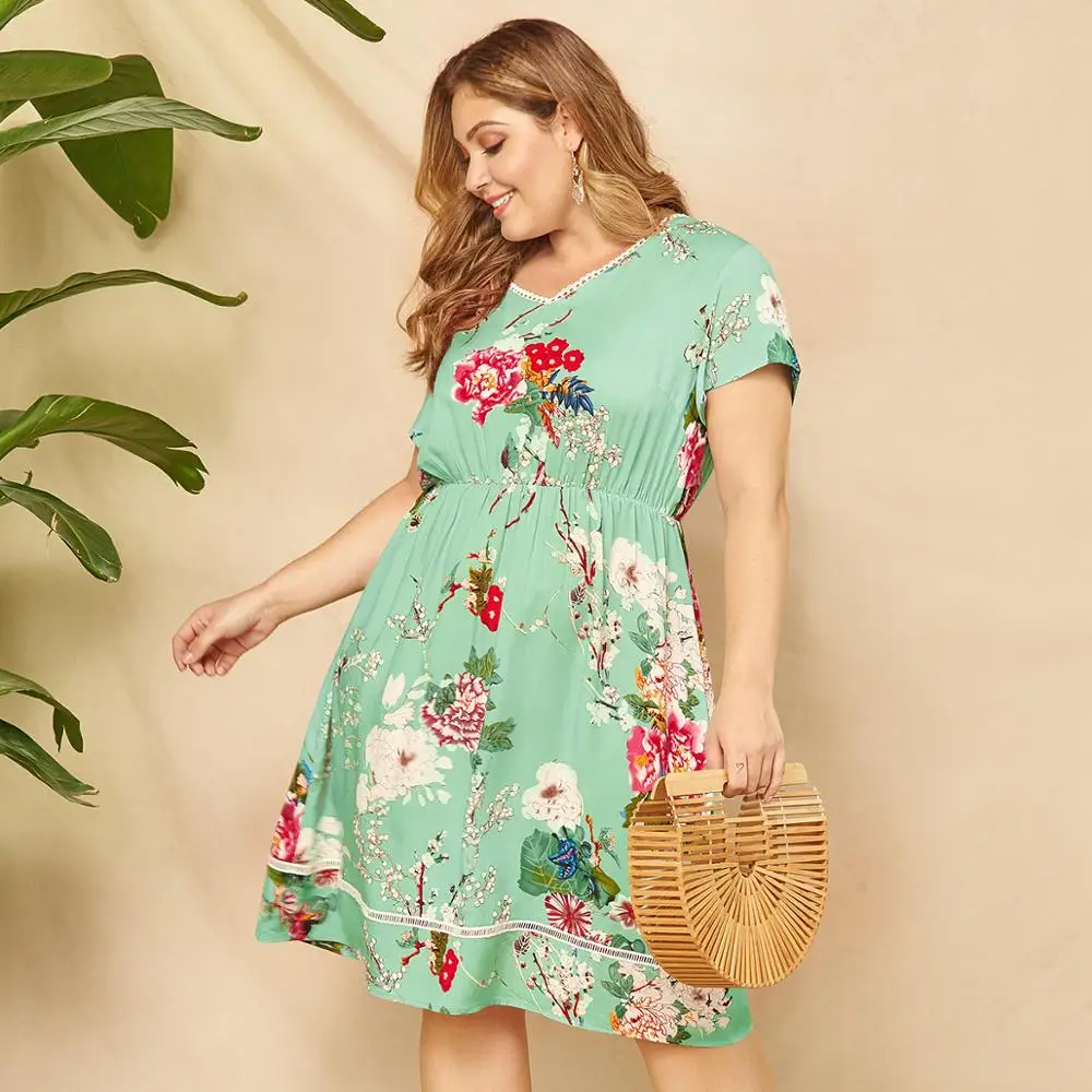 WHZHM летнее платье с цветочным рисунком для женщин кружевное лоскутное Открытое