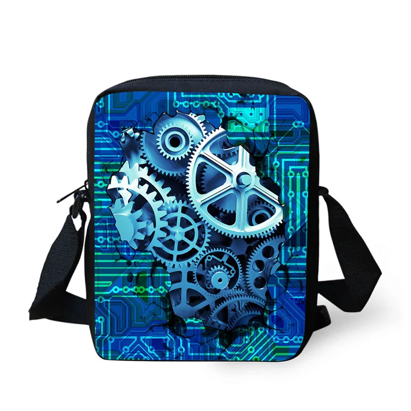 Сумка-мессенджер из креативного материала с принтом маленькая горизонтальная