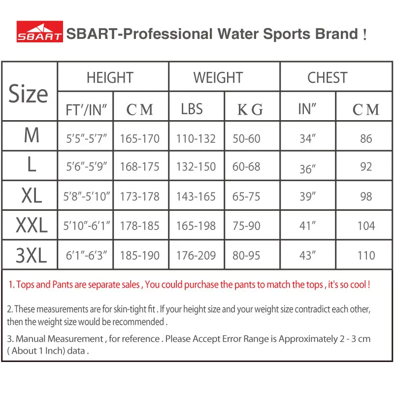 

SBART 2MM Men Diving Wetsuit Keep Warm Neoprene Two Pieces Full Suit Blind Stitching Jumpsuit Surfing Suit Wet Suits