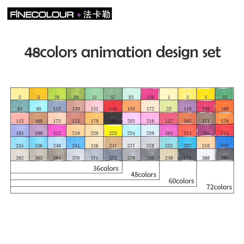 48 animation design Finecolorour спирт искусство маркер цвет ручка художника двуглавый Эскиз Маркер 36 48 набор EF101 маркеры для рисования - Цвет: 48 animation design