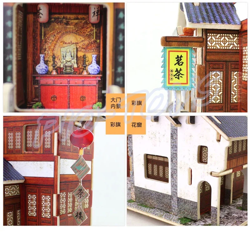 

New Arrival Gift Chinese Style 3D Puzzle History Construction Building DIY Wooden Education Toys For Fans Collection Decoration