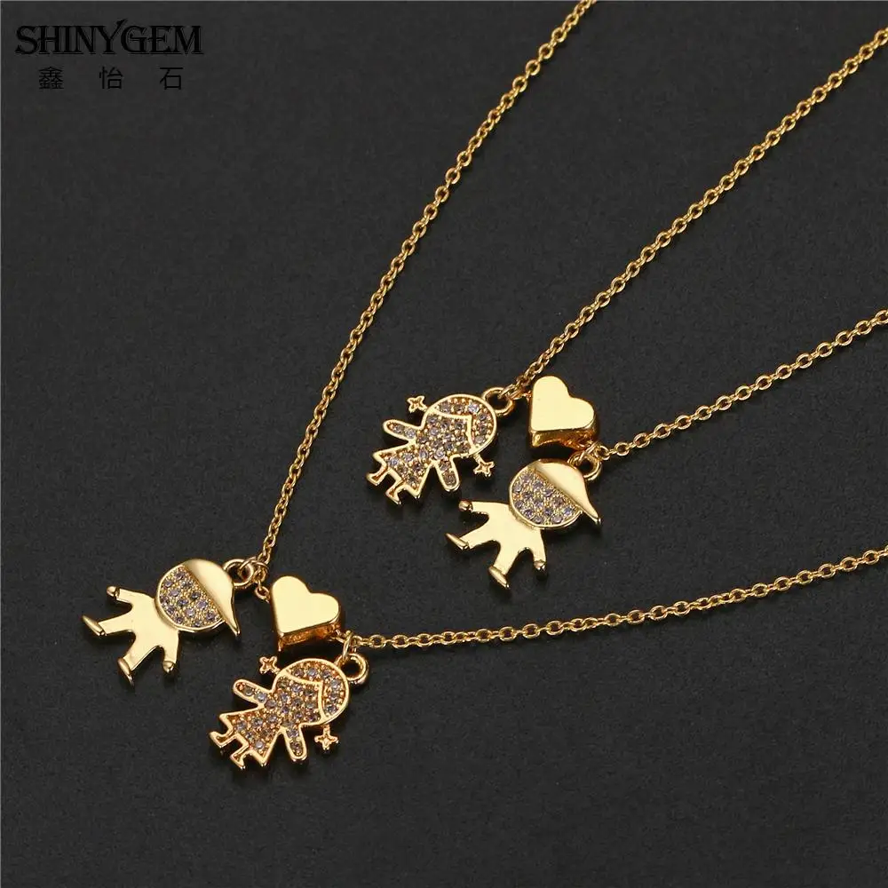 Ожерелье ShinyGem для влюбленных пар длинное Двухслойное винтажное ожерелье с