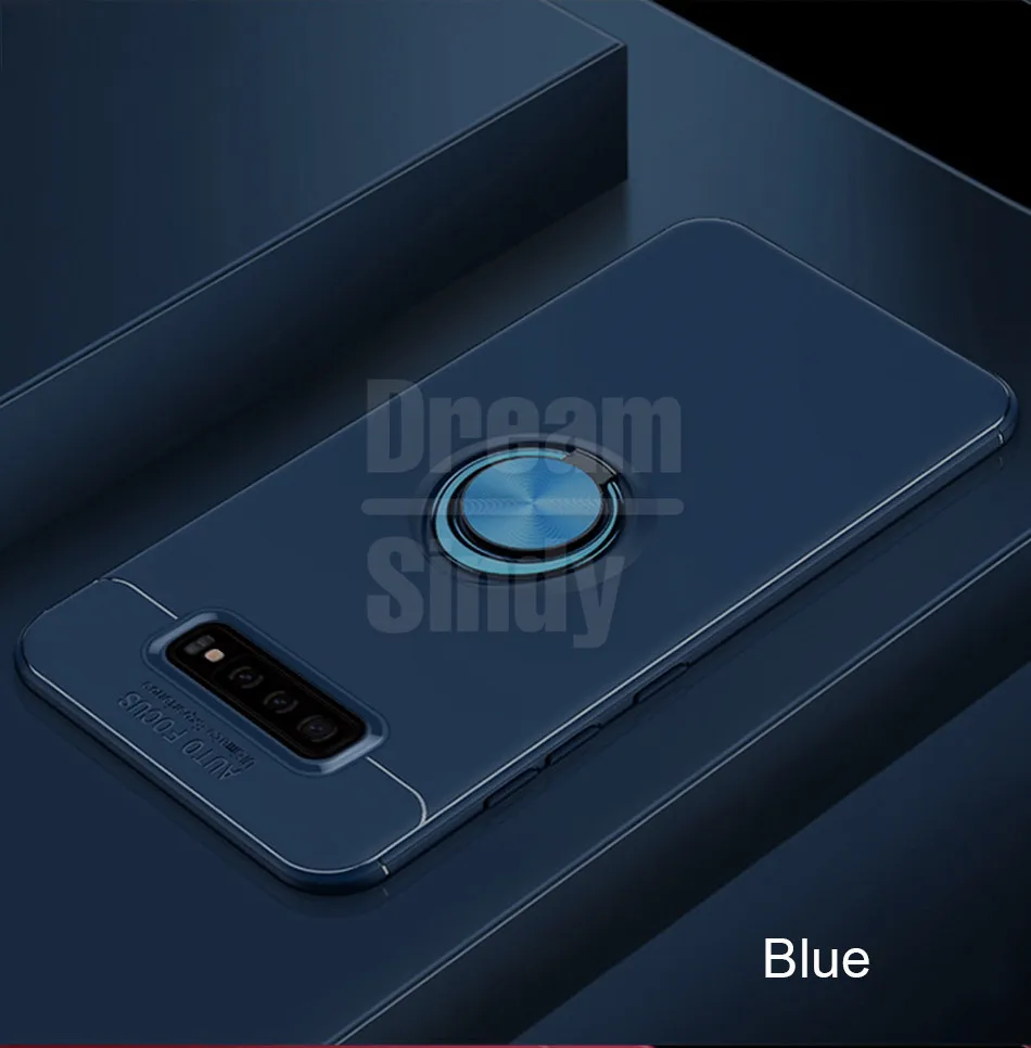 Роскошный противоударный мягкий чехол для samsung Galaxy S10 S8 S9 PLus S10 Lite, кольцевой кронштейн для Note 8 9, автомобильный Магнитный бампер, чехол
