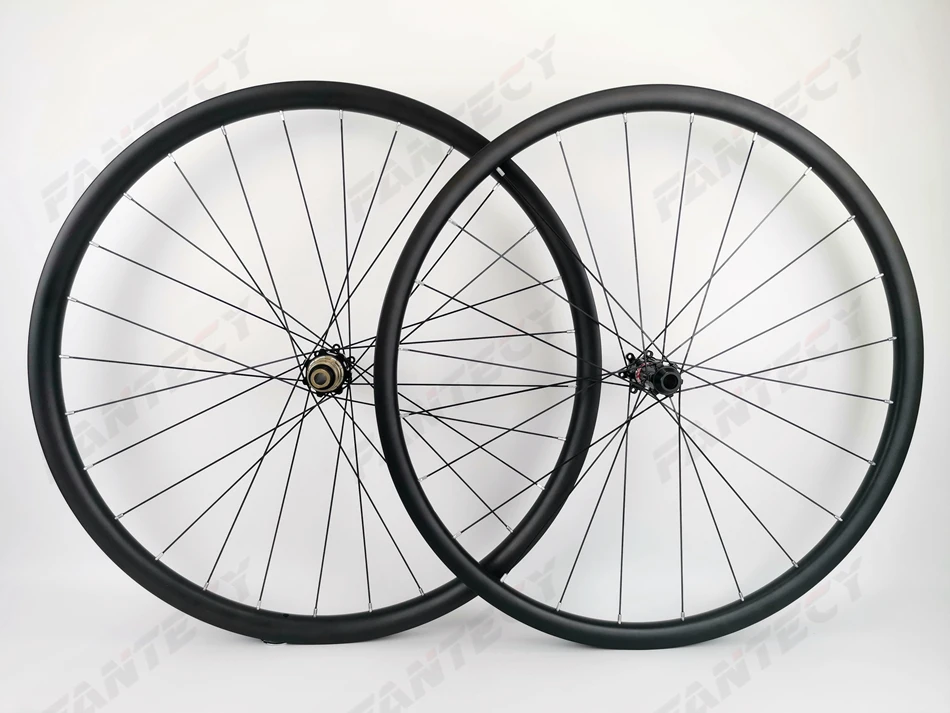 29ER асимметрия MTB AM/XC бесконтактные Углеродные колеса 30 мм ширина 24 мм Глубина горный велосипед супер легкий углеродный набор колес