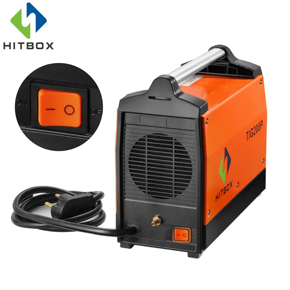 HITBOX TIG цифровой сварочный аппарат 220 В TIG импульсный TIG функция небольшой сварочный аппарат для домашнего использования заводское использование TIG200P