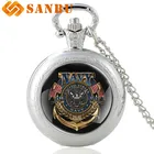 Винтажные серебряные кварцевые карманные часы ВМС США в стиле ретро для мужчин и женщин, подвеска USN, ожерелье, антикварные ювелирные изделия, подарок для мужчин