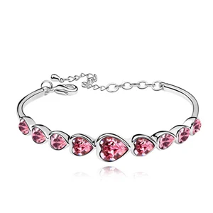Роскошный браслет Kpop в форме сердца изготовленный из кристаллов Swarovski pulseira