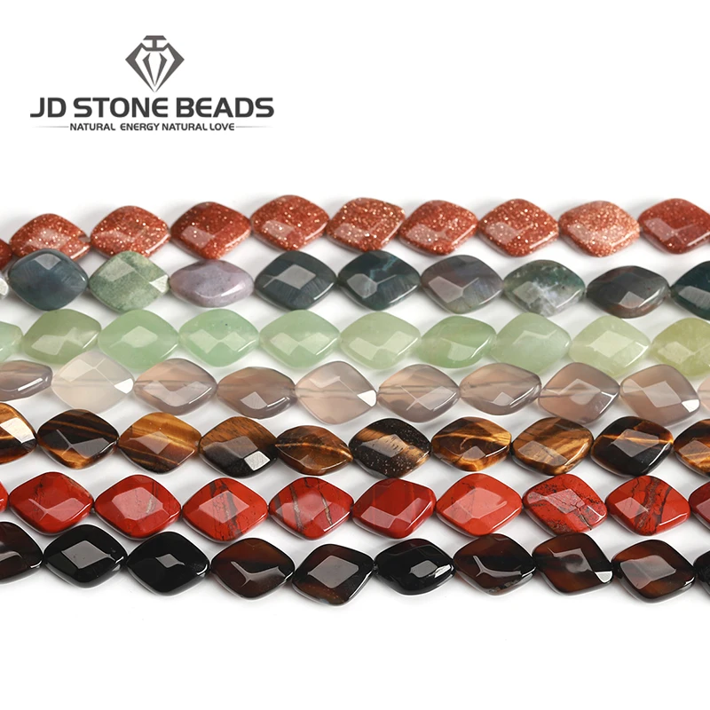 

Faceted Faceted Rhombic Beads Natural Stone Loose Beads Size 10x12x5mm Section for Jewelry Making Necklace Bracelet Accessory