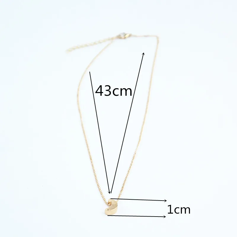 2017 минималистичное полумесяц Серебряное Золотое длинное ожерелье женское