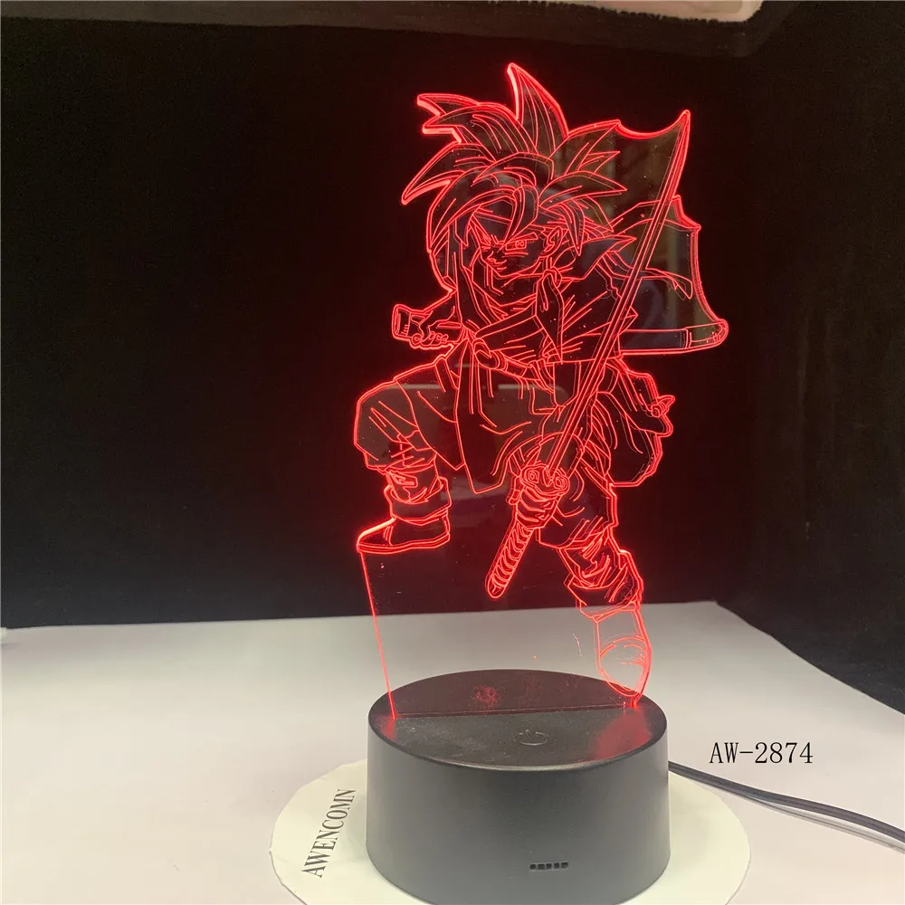 У героя мультфильма Саскэ Утиха Моделирование Led 3D настольная лампа Аниме
