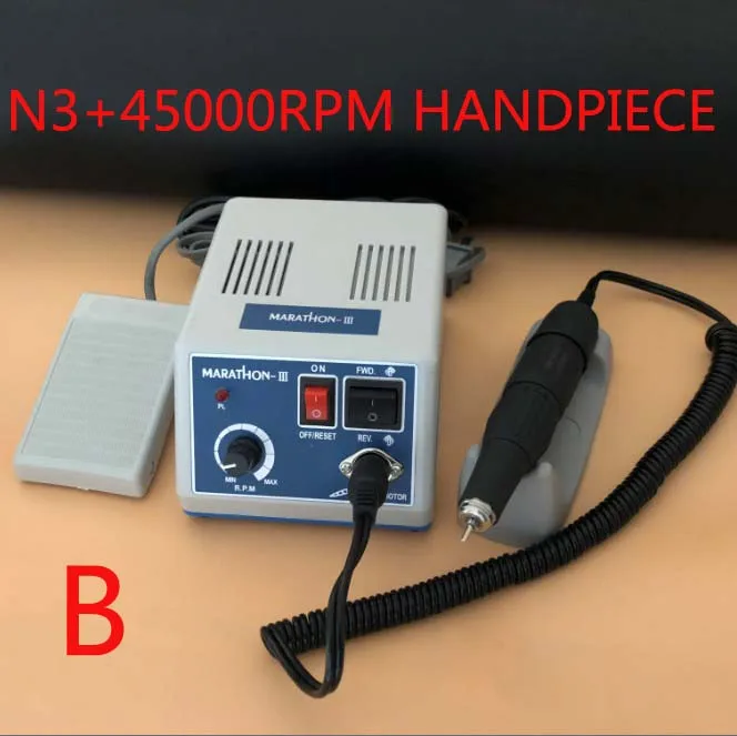 B SET Стоматологический лабораторный микромотор Marathon машина N3+ 35000 об/мин 45000 об/мин наконечник прямой контра угол наконечник - Цвет: B SET