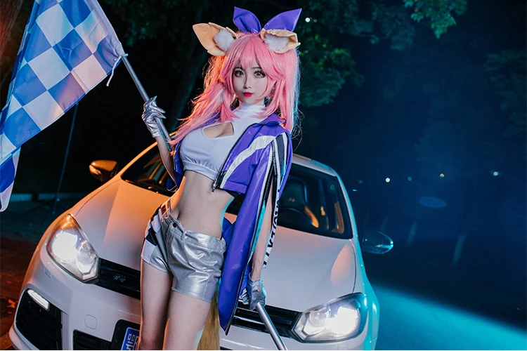 Игра FGO Tamamo no Mae Nero гонки косплей костюм для девочки комплект |