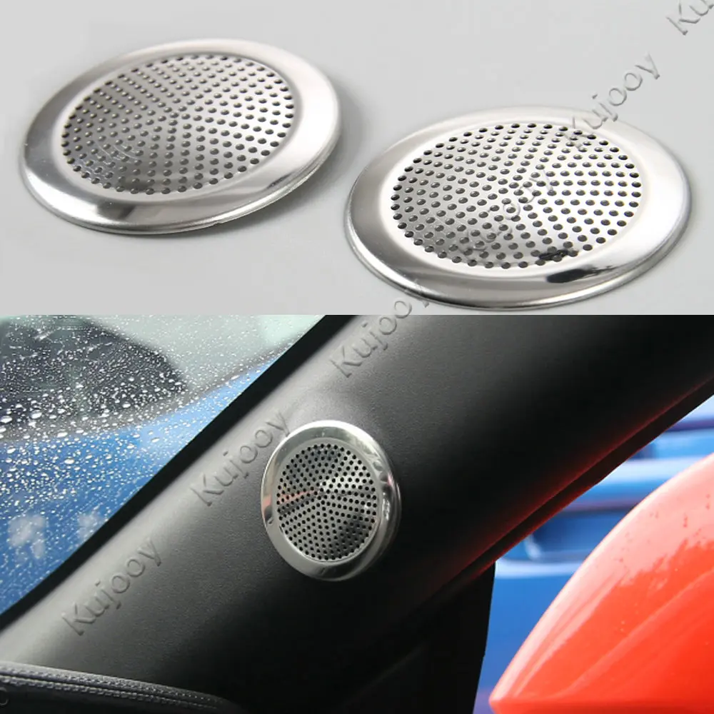 Стереоколонка из нержавеющей стали A Pillar Door Audio Stereo Speaker Mesh Cover Trim Decor Sticker Frame For Ford