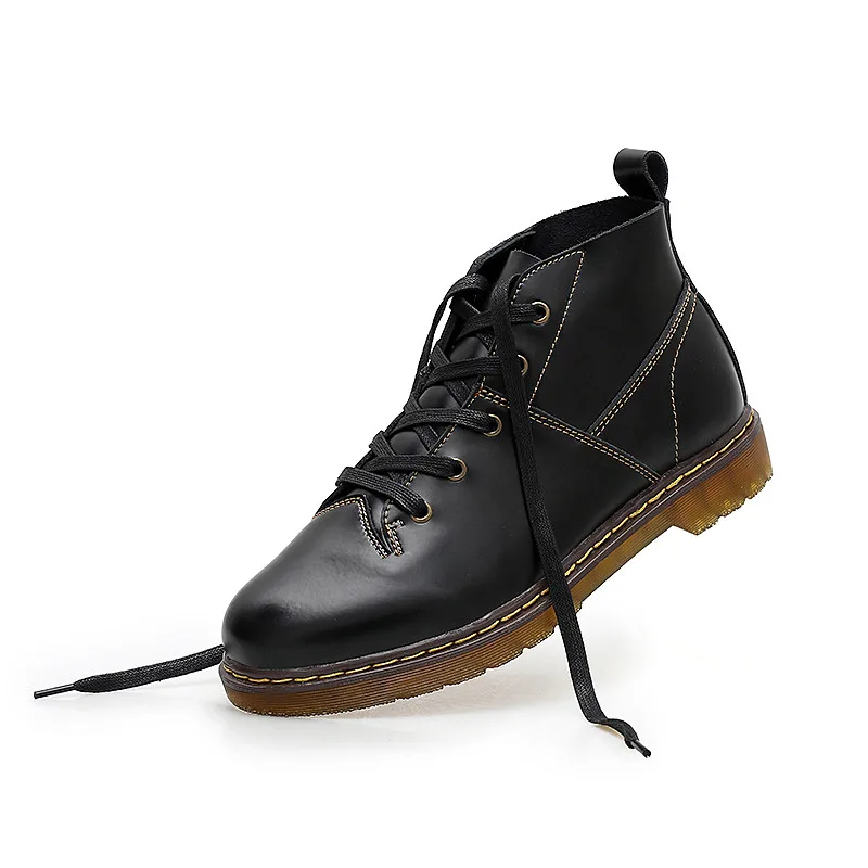 Мужские ботинки POOLOOP брендовые дизайнерские модные мартинсы из натуральной кожи